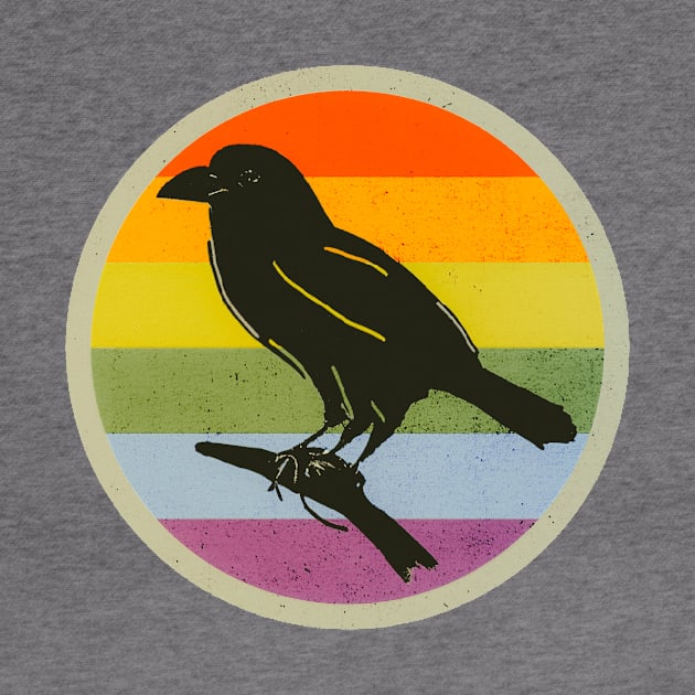 Crow Rainbow Faded Style by jetartdesign